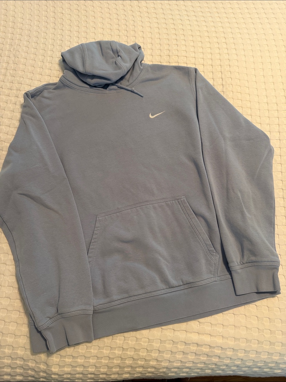 Nike Light Blue Pullover Hoodie with White Swoosh
